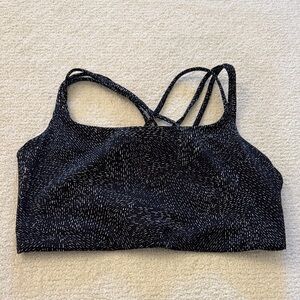 Athleta Black and White Patterned Sports Bra